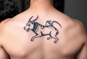 dog, rat, goat, ox street japanese style tattoo idea