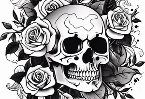 Rose and skull tattoo design tattoo idea