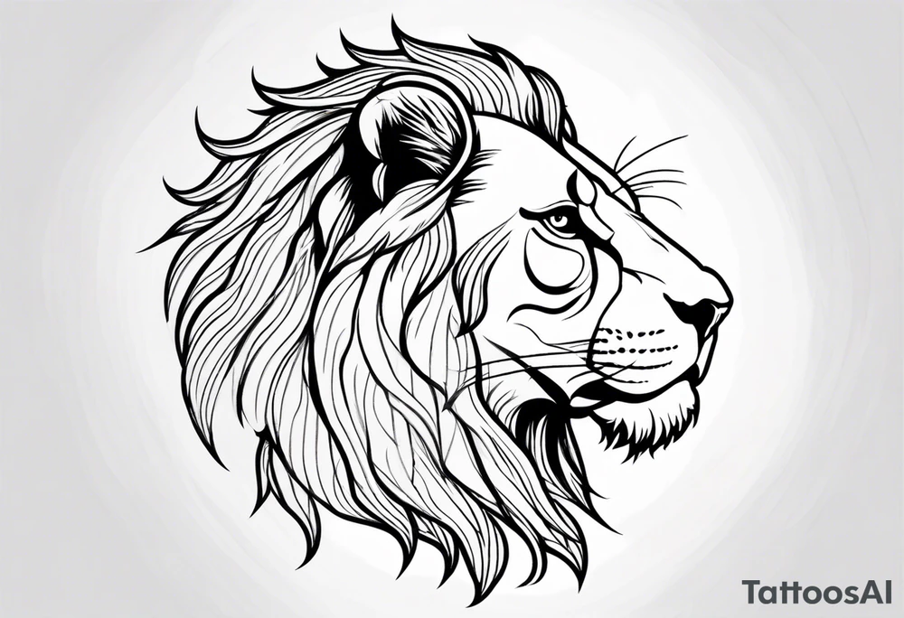 powerful majestic lion, close-up tattoo idea