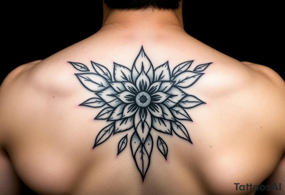 anishinaabe kwe with traditional ojibway flower design tattoo idea