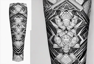 Honeycomb full leg sleeve male tattoo idea