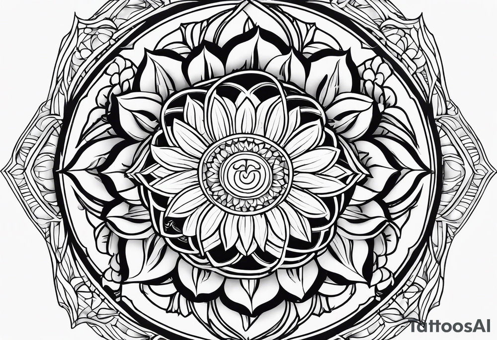 Forearm mandala design for Virgo zodiac sign and tulips tattoo idea