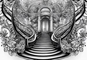 Winding staircase showcasing progress tattoo idea