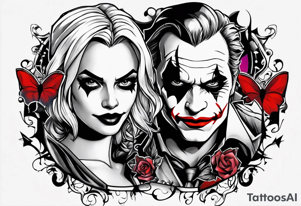 joker and harley quinn tattoo idea