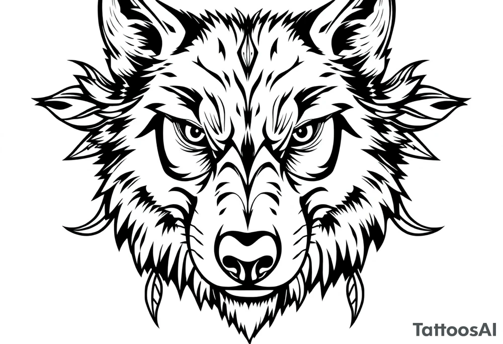 Big bad wolf kissy face tattoo idea