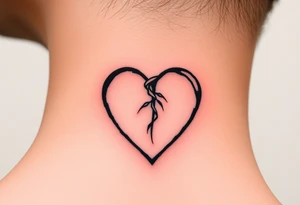 Thumbprint heart shape tattoo idea