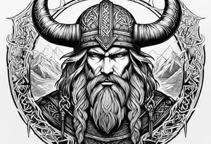 Make a viking shest tattoo dat cover the howl chest use the triple horns symbol and the web of wyrd symbol tattoo idea