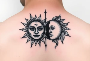 sunface (sunsign in aquarius) moonface (moonsign in pisces) tattoo idea
