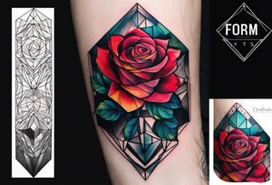 forearm tattoo, geometric rose, subtle, men, tattoo idea