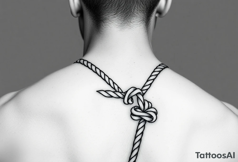 male bdsm slave bound by rope tattoo idea