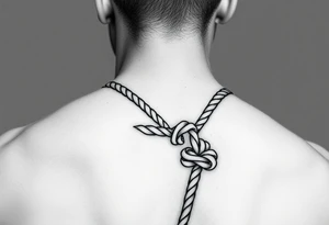 male bdsm slave bound by rope tattoo idea