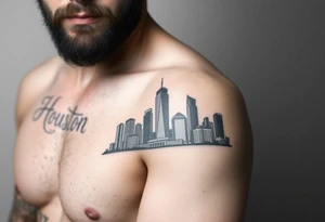 Houston texas skyline real tattoo idea