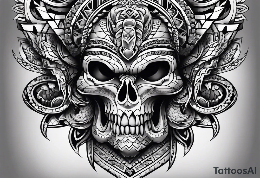 aztec snake sleeve tattoo idea