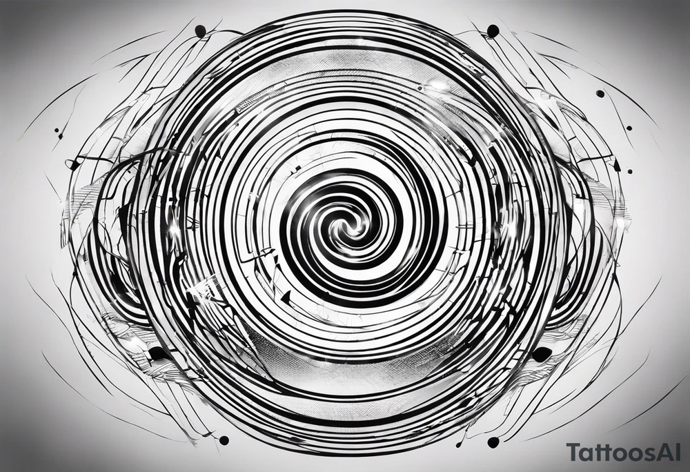 Design a captivating tattoo featuring luminous light speed trails. The trail should convey the sensation of incredible speed, curving gracefully across the skin. Feel free to incorporate futuristic circuitry lines intersecting with the trail, symbolizing the convergence of science and velocity tattoo idea