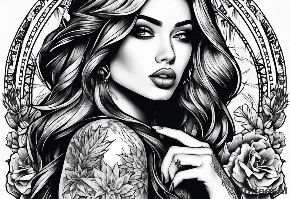 girl with tattoos smoking weed,full body tattoo idea