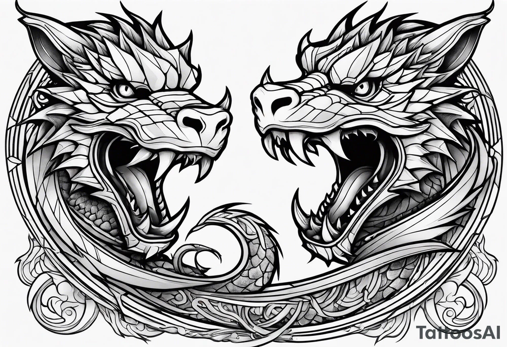 roaring dragons tattoo idea