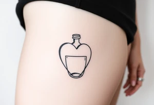 Heart shape bottle tattoo idea