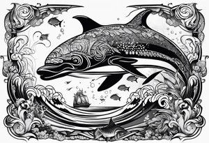 Sea creatures tattoo idea