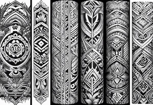 Full Polynesian tribal sleeve tattoo idea