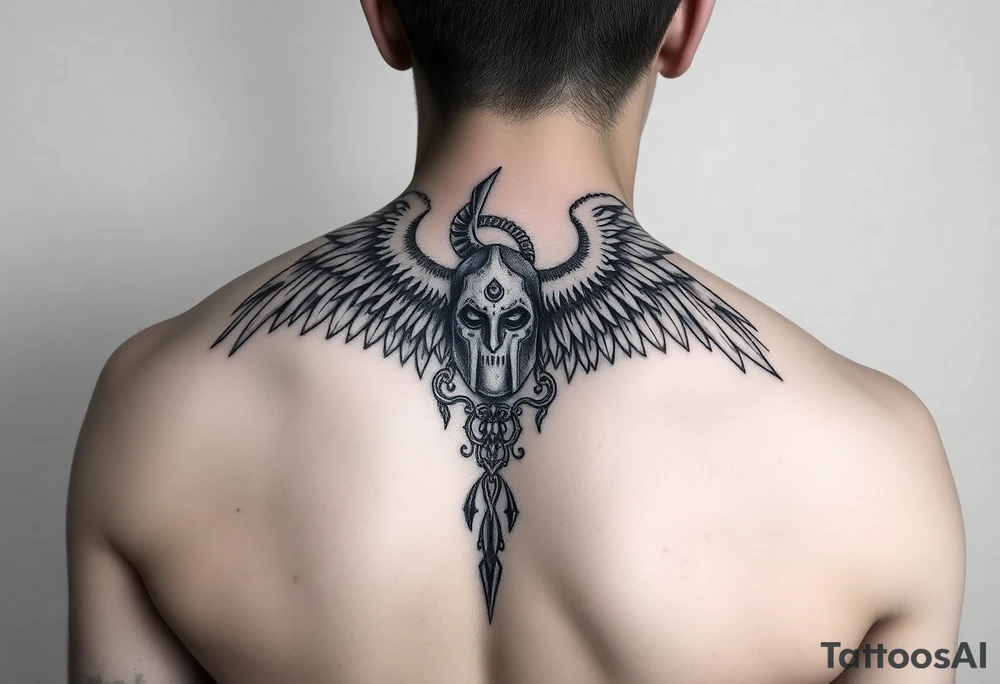 spartan angel tattoo idea