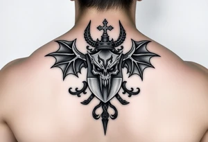 Smith family crest from Ireland with dark and brutally Demonic features for a full chest tattoo tattoo idea