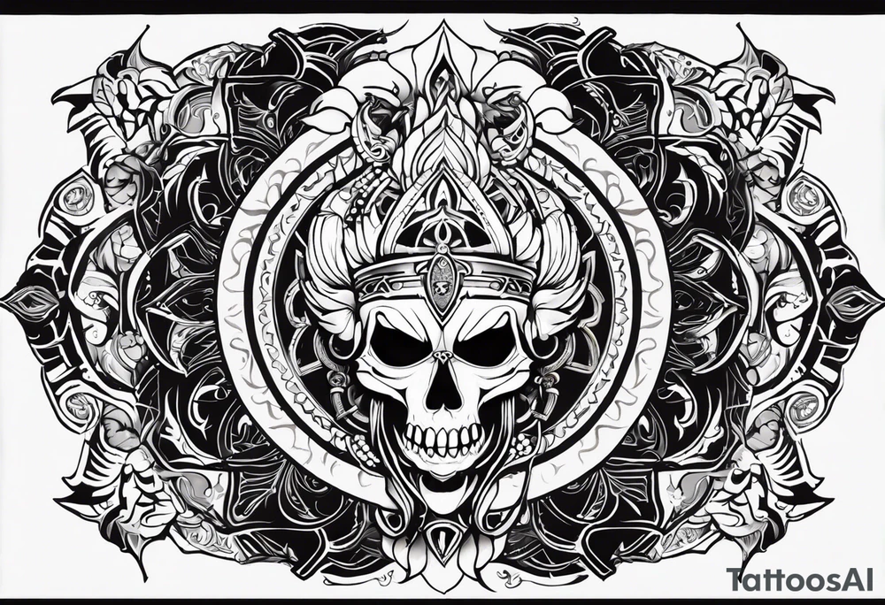 kali ma, alien goddess, valkrye, aries, cosmic pirate, divine feminine, zenza resonance, pachamama, lotus azul, blank panther, eagle, skull, 5D, nueva gaya, dna 12, left side chest tatoo tattoo idea