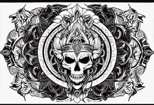 kali ma, alien goddess, valkrye, aries, cosmic pirate, divine feminine, zenza resonance, pachamama, lotus azul, blank panther, eagle, skull, 5D, nueva gaya, dna 12, left side chest tatoo tattoo idea