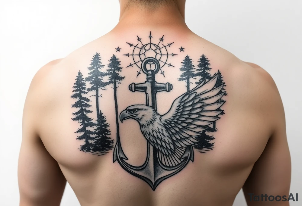 Father time/Keeper of the stars, Trees, anchor,
 Air force eagle tattoo idea