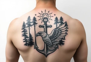 Father time/Keeper of the stars, Trees, anchor,
 Air force eagle tattoo idea