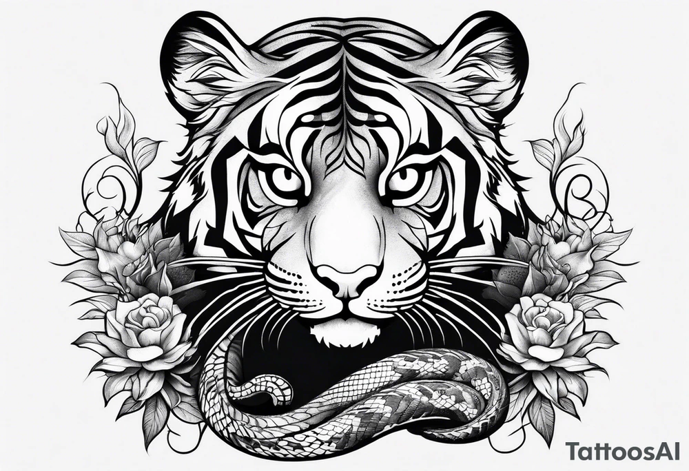 Rat behind Tiger and Snake tattoo idea