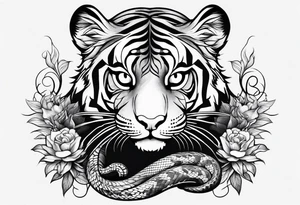 Rat behind Tiger and Snake tattoo idea