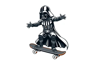 Skateboarding Darth Vader tattoo idea