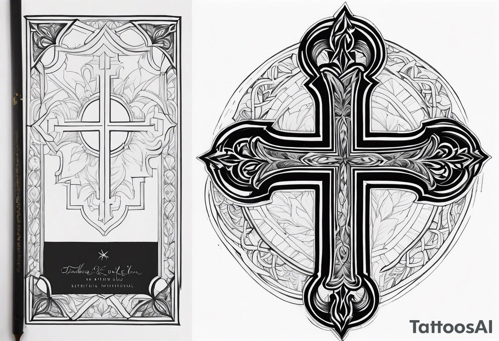 Cross with bible verse tattoo idea