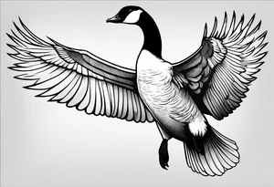 canadian goose shaking wings profile tattoo idea