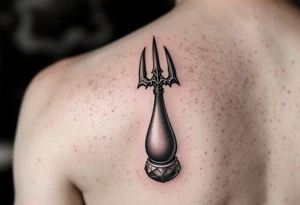 trident with large penis tattoo idea