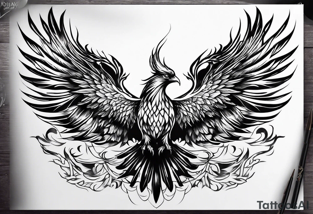 Rising phoenix tattoo idea