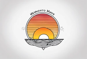 Simple line tattoo of a sunset with the inscription Memento mori
I want to put it on my knee
Without colours tattoo idea
