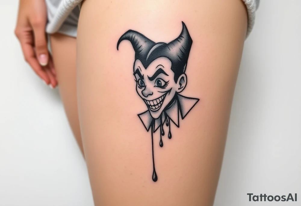 Candy new age joker dripping tattoo idea
