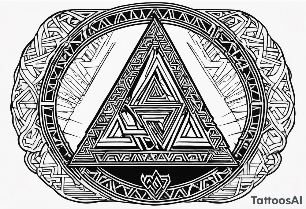 Valknut Valhalla sword shield tattoo idea