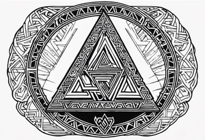 Valknut Valhalla sword shield tattoo idea
