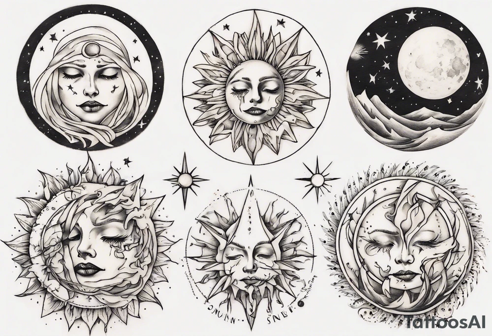 Sonne Mond finline tattoo idea
