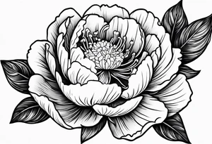 neon floral peonie clip art tattoo idea