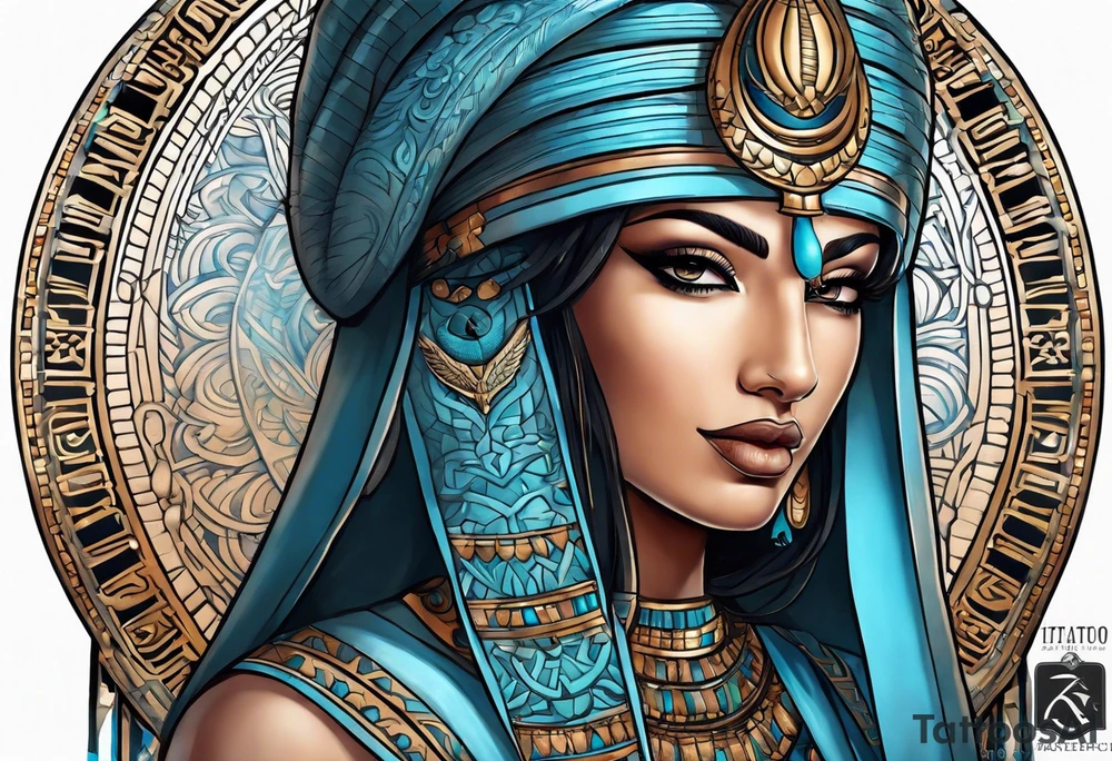 Isis egypt gods, light blue tattoo idea