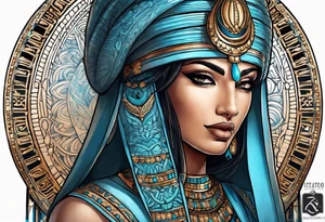 Isis egypt gods, light blue tattoo idea