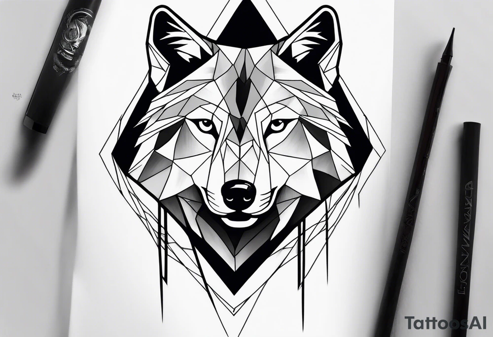 Mountains, wolf in it tattoo idea
