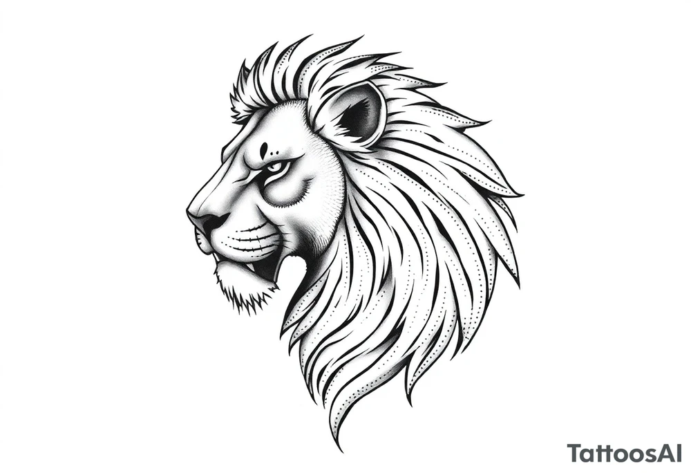 powerful lion tattoo idea