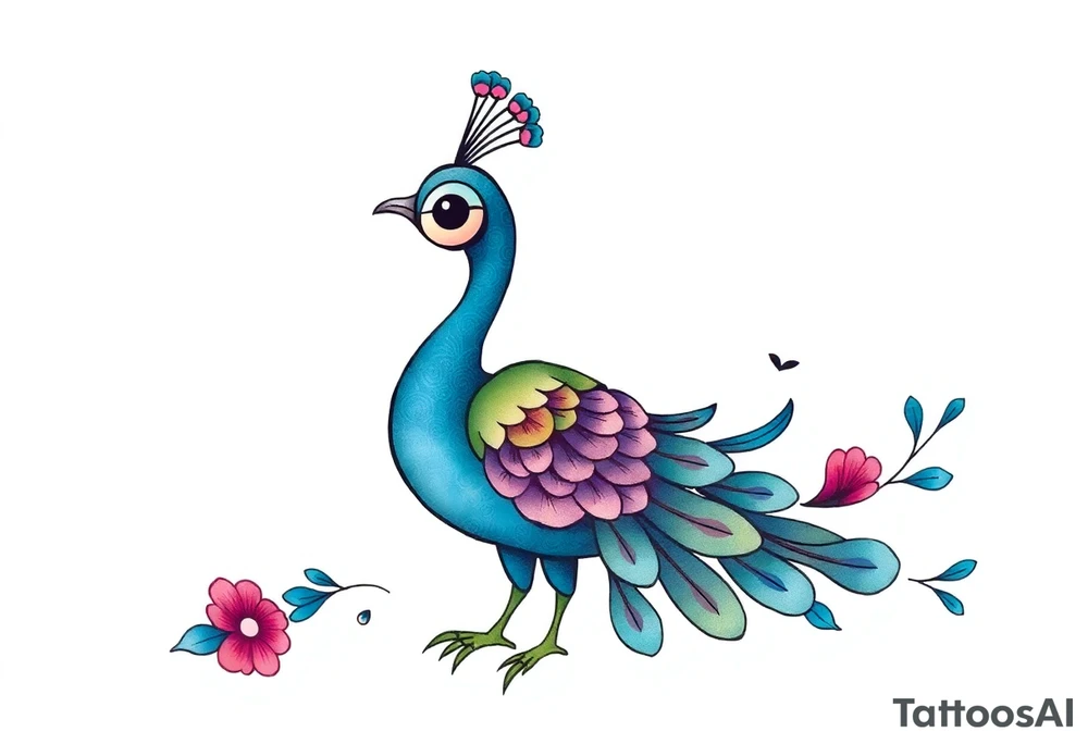 Peacock tattoo idea