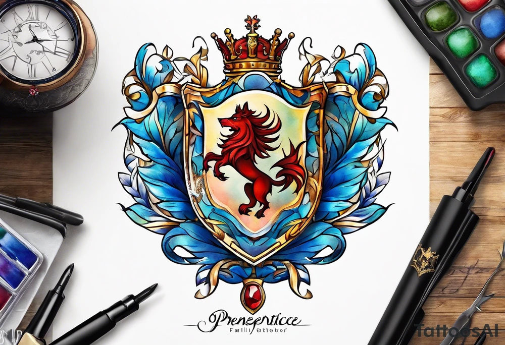Prentice Family Crest tattoo idea