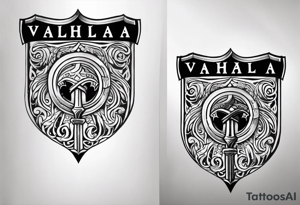 Valhalla shield 
axe tattoo idea
