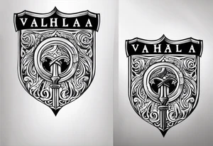 Valhalla shield 
axe tattoo idea
